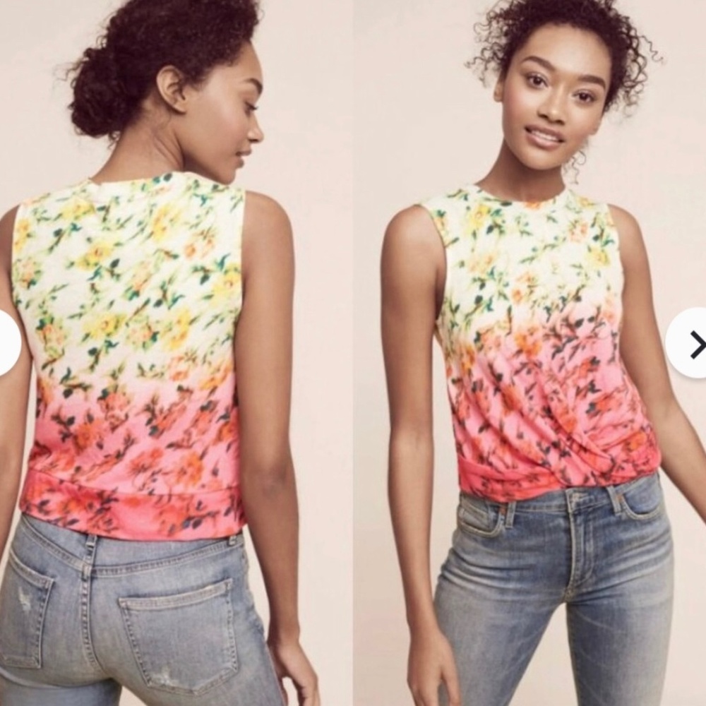 Anthropologie Deletta Adaenia Twist Hem Top